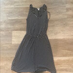Merona Black and White Diagonal Striped Mini Dress